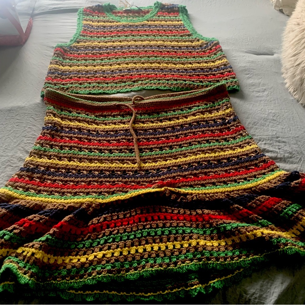 Zara crochet skirt set